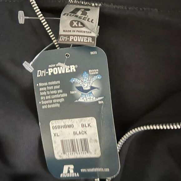 Russell Athletic Men's Dri-Power Black Quarter-Zip Sweatshirt sz XL - Picture 7 of 7